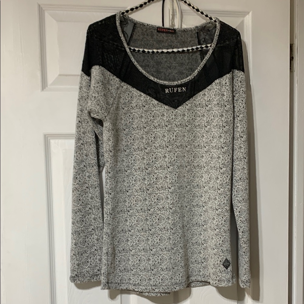 Rufen Black and Gray Women's Top